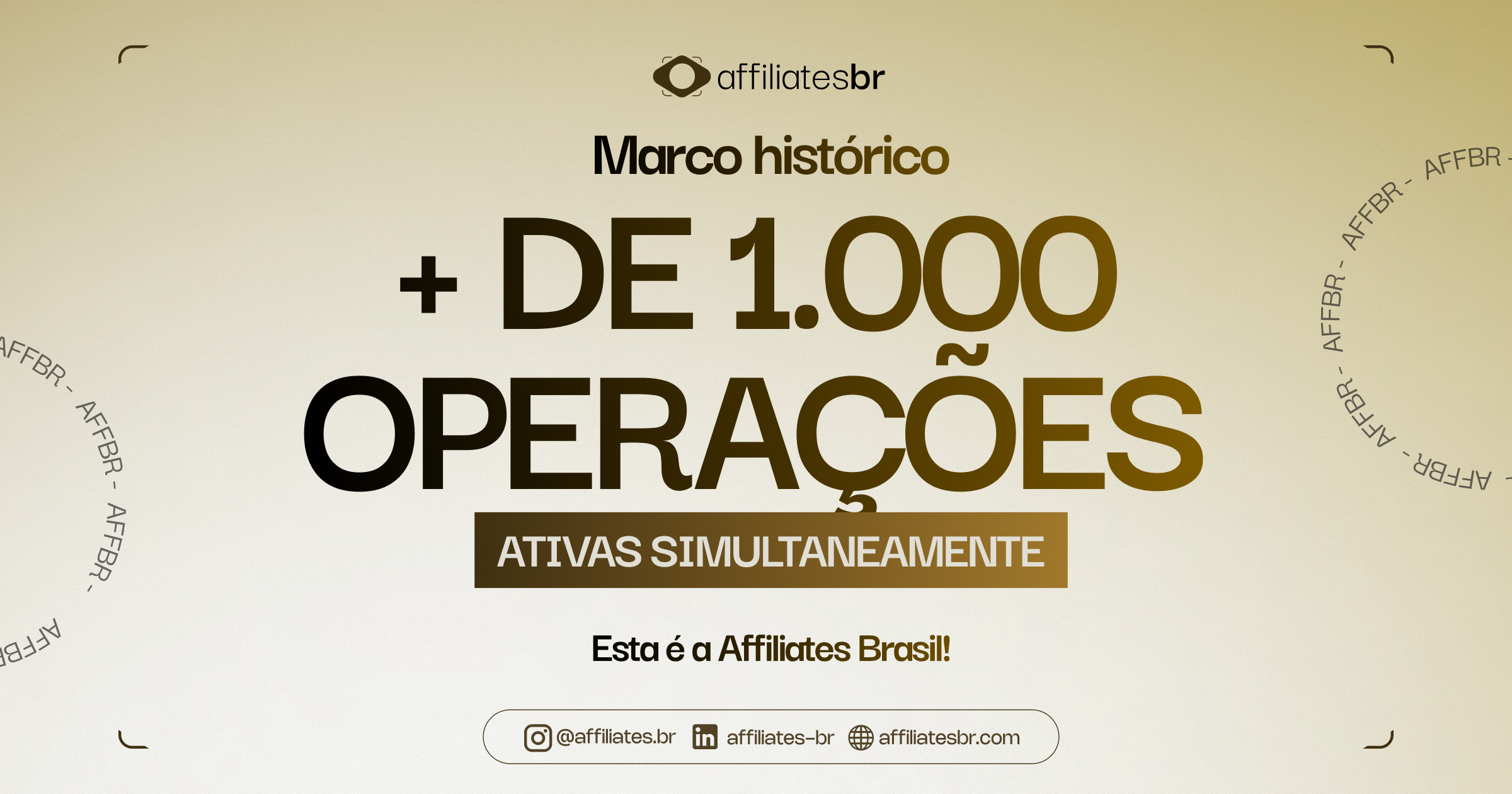 Atingimos + de 1.000 operações ativas simultaneamente